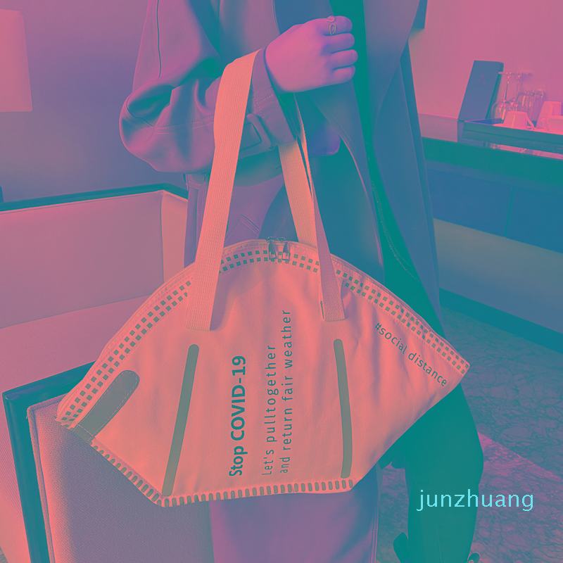 

HBP Fashion mask bags women large capacity shoulder canvas bag environmental protection portable shopping bag, Customize