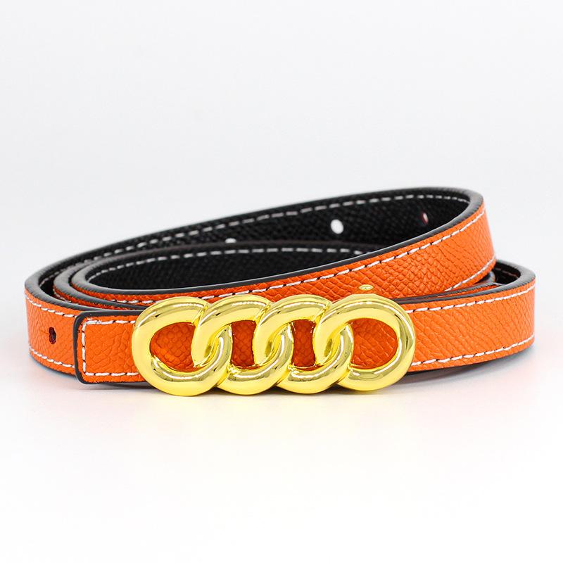 

Belts Summer Dress Thin Belt Commuter Style Double-sided Two-layer Women's With Jeans Casual Pants Designer BeltBelts, Black