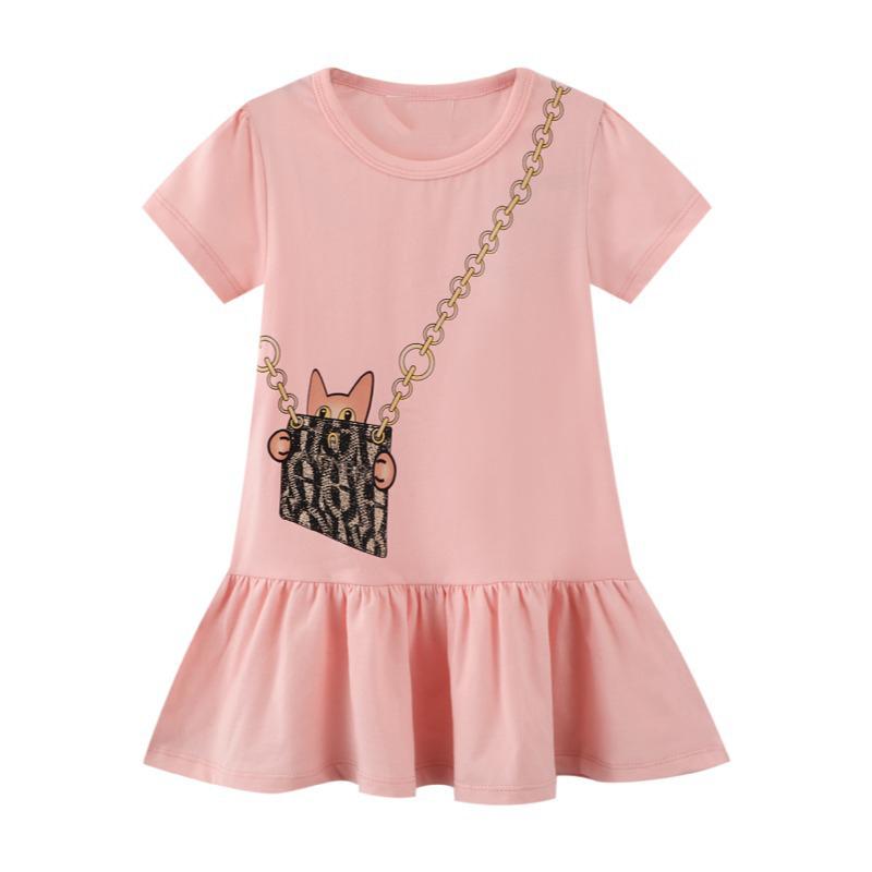 

Girl's Dresses Little Maven 2022 Fashion Summer Dress Solid Pink Cotton Casual Clothes Lovely And Comfort For Toddler Kids 2-7Girl's, 67153 photo