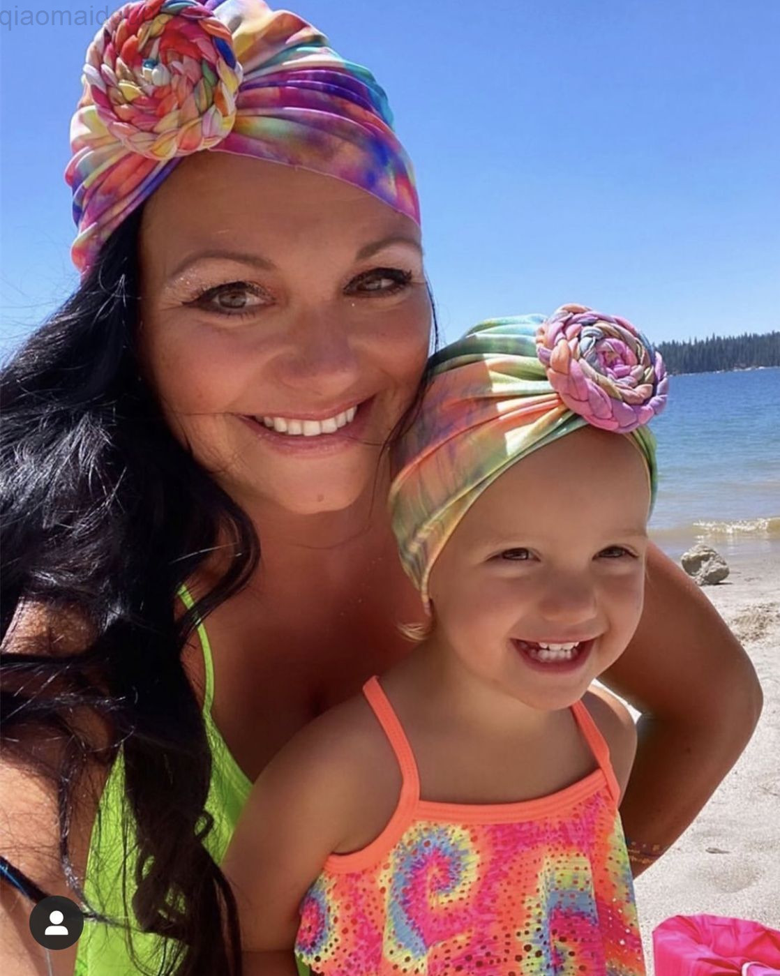

16Pc.8 Set/party Floral Prints Hood Sleep Cap Mama And Me Leopard Print Child Tulip Band Hair Cover Baby Girl Hat Hair Accessories L220729, Can choose any
