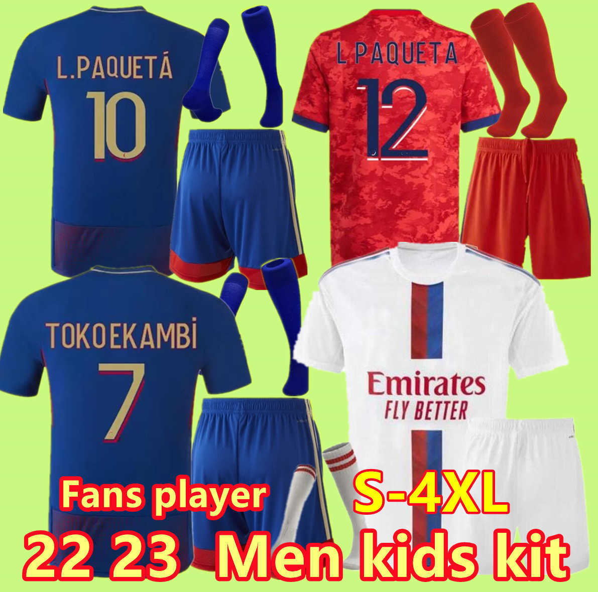 

Fans player version 22 23 Maillot 4TH 2022 2023 Soccer Jersey OL digital fourth football shirts TOKO EKAMBI BRUNO G CHERKI AOUAR HOME, Red