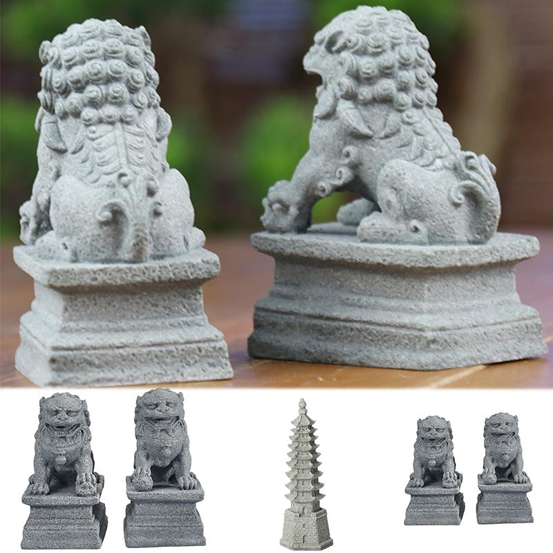 

Decorative Objects & Figurines Home Decor Accessories Mini Stone Lion Elephant Decoration Garden Gardening Lucky Statue Office