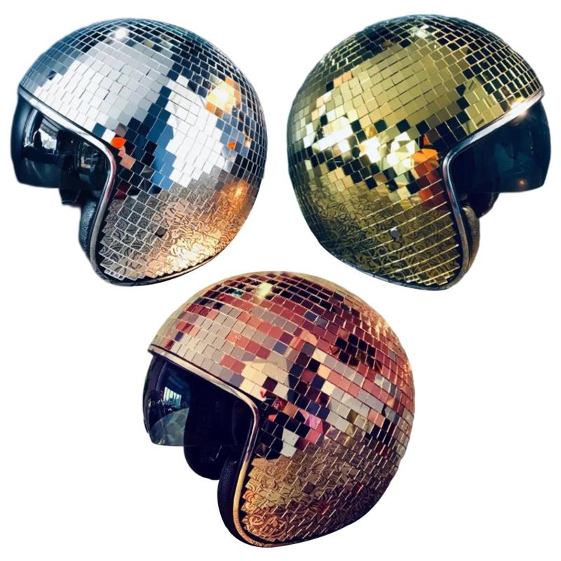

Motorcycle Helmets Disco Ball Helmet Unique Cool Stunning, Silver
