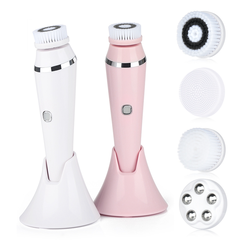 

Face Cleaning Tool Facial Cleansing Brush Set 4 in 1 Sonic Exfoliating Facial Brushes SPA Kit Skin Beauty Machine 055