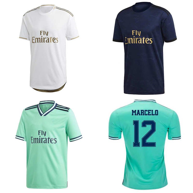

19 20 Camiseta De Futbol Soccer Jerseys REAL For Men Jersey BENZEMA ISCO MODRIC SERGIO RAMOS Home Shirt HAZARD ASENSIO Away, 19/20 away+ucl