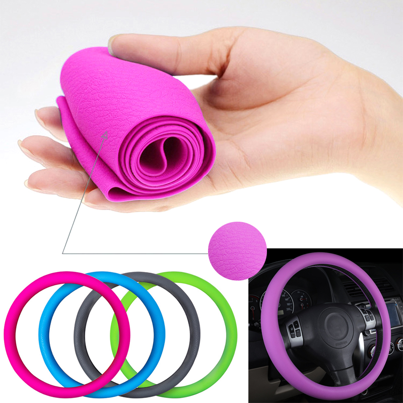 

Car Styling Universal Car Silicone Steering Wheel Glove Cover Texture Soft Multi Color Silicon