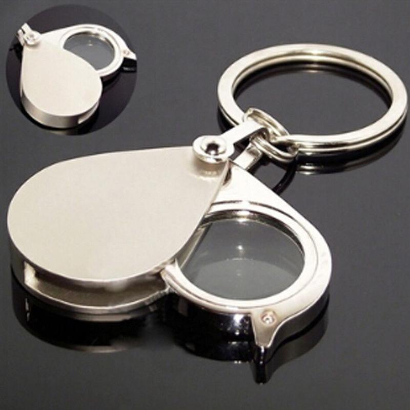

Keychains Metal Keychain Key Chain - Fashion Folding Pocket 8X Magnifier Eyes Glass Loupe Lens Magnifying Car Ring Gift