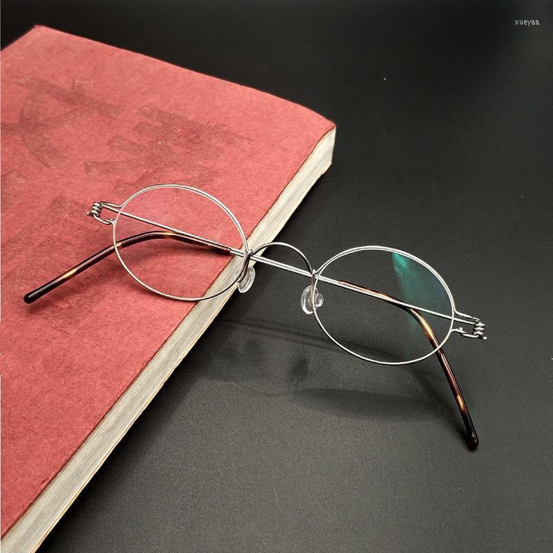 

Fashion Sunglasses Frames Handmade Vintage Small Oval Myopia Anti-blue Glasses Without Screw Retro Pochromic Prescription Presbyopic Optical