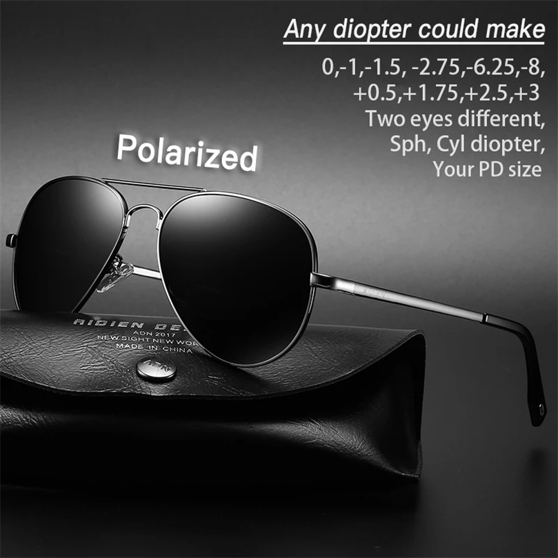 

Myopia sunglasses diopter Polarized oversize prescription aviation sun glasses for nearsighted men women SPH CYL myopic shades 220616