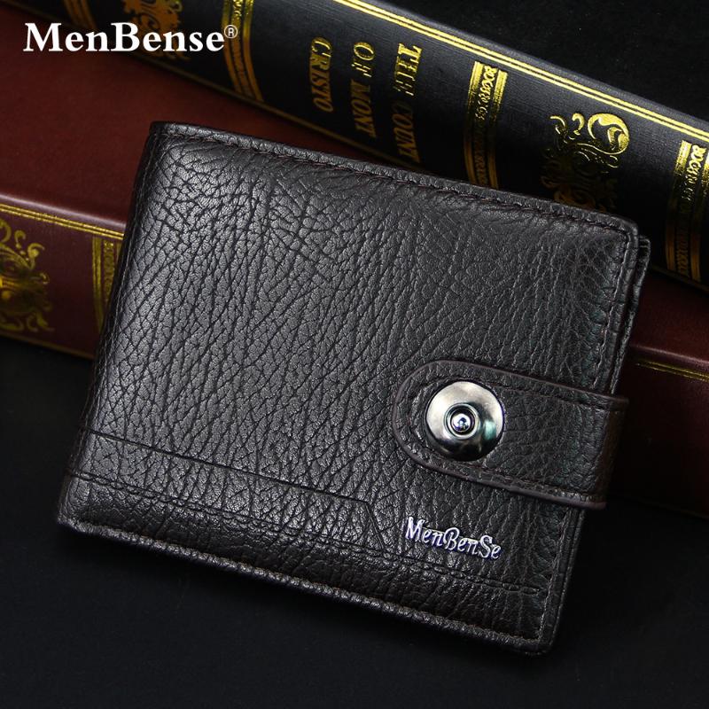 

Wallets Magnetic Hasp Men's Wallet With Coin Pocket Large Capacity Short Purse Vintage Alligator Card Bag Pu LeatherWallets, Black
