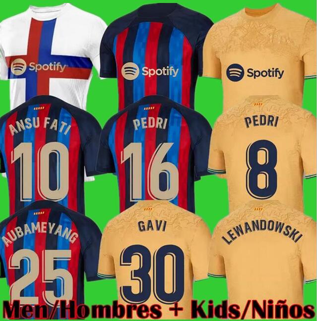 

ANSU FATI PEDRI Camisetas de football soccer jersey 21 22 23 LEWANDOWSKI MEMPHIS GAVI ADAMA FERRAN RAPHINHA 2022 2023 barcelona F. DE JONG DEST shirt men kids kit, 22 23 away