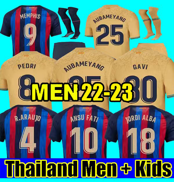 

22 23 home PEDRI soccer jersey barcelona DEST football shirt men barca kit kids equipments, 22 23 away aldult 1