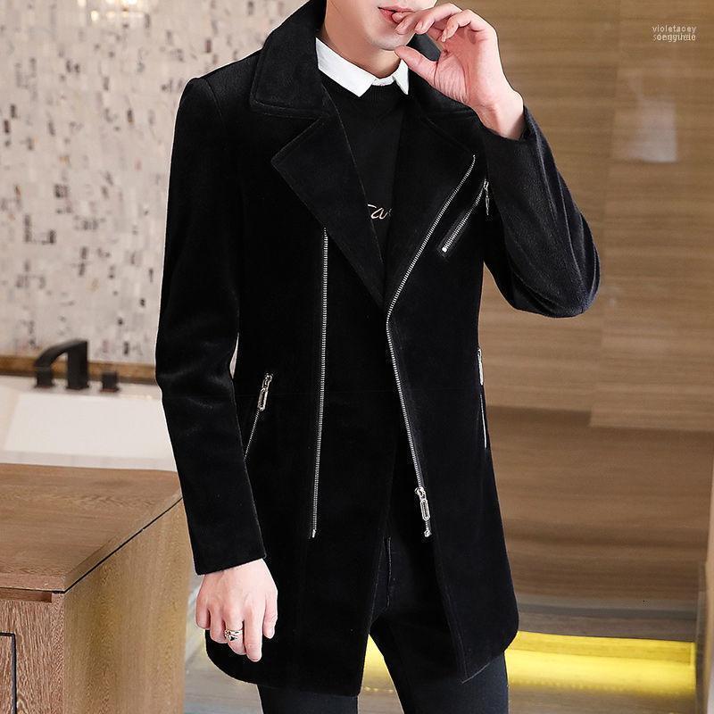 

Men's Wool & Blends Winter Coat Black Jacket Cashmere Thicker Warm Woollen Lapel Overcoat Men Windbreaker Manteau Homme Hiver1 Viol22, Gray