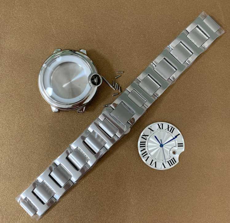 

Repair Tools & Kits 42mm Stainless Steel Watch Case With Dial And Band Set For Carter Blue Baloon 8215/2813 MovementRepair