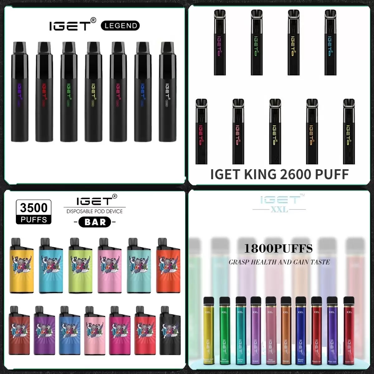 

Original IGET LEGEND KING bar MAX XXL Plus DUAL Electronic Cigarettes Disposable Vape 4000 3500 2600 1800 Puffs 12 8 7 4.8mL1500 950mAh Pre-Filled Authentic wholesale