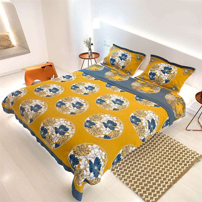 cotton bedding set 3 pcs sheet pillowcases summer thread blanket soft smooth textile 5-layers throw 150*200cm,200*230cm double, queen-image-69522614