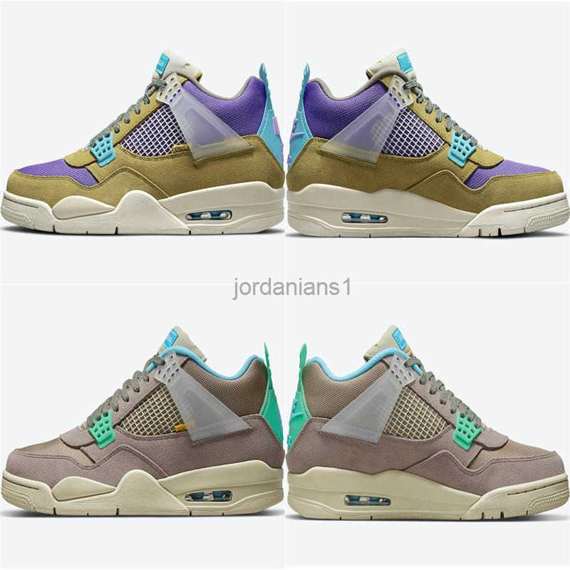 

Union x Jumpman 4 IV 30th Anniversary Basketball Shoes Desert Moss Taupe Haze Mens Sports Trainer Sneakes With Original Box Fast Delivery