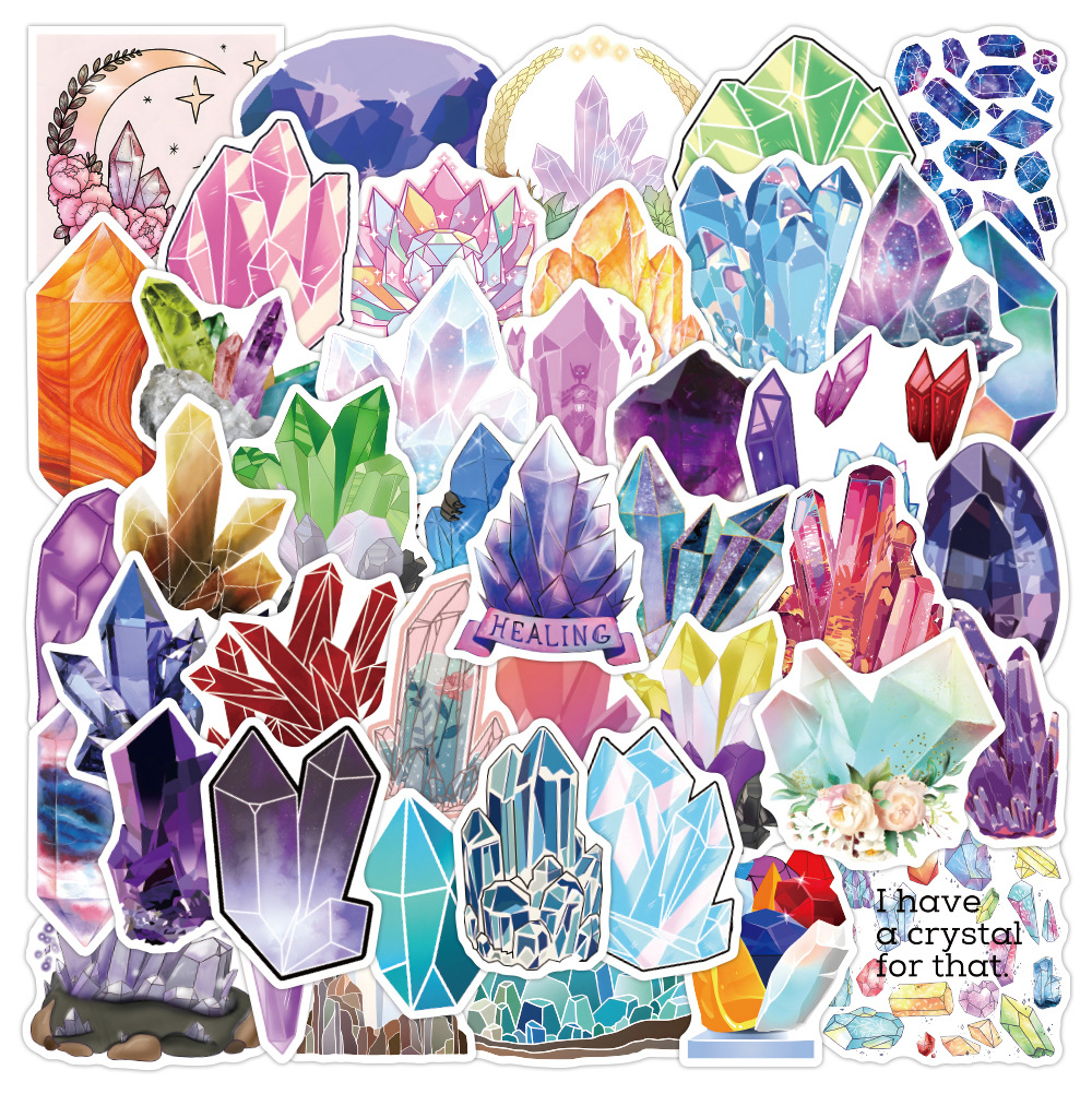 

Pack of 50Pcs Wholesale Cartoon Crystal Stickers No-Duplicate Waterproof For Luggage Skateboard Notebook Helmet Water Bottle Phone Car decals Kids Gifts, Multi-color