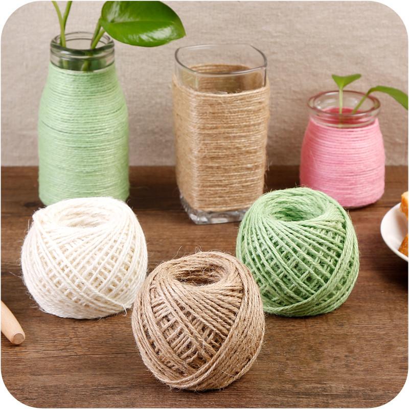 

Decorative Objects & Figurines 600cm Color Retro Hand-woven Material DIY Home Po Wall Rope Tied Tag Decoration Linen Packaging Materials