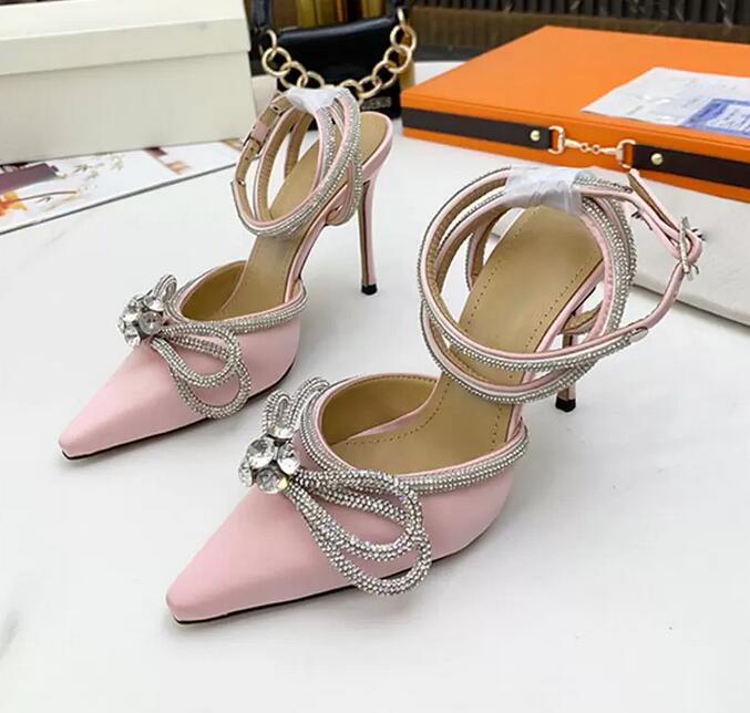

Summer Bow fairy silk high-heeled sandals stovepipe artifact sexy fashion urban style workplace essential can be matched with 35-40 heel