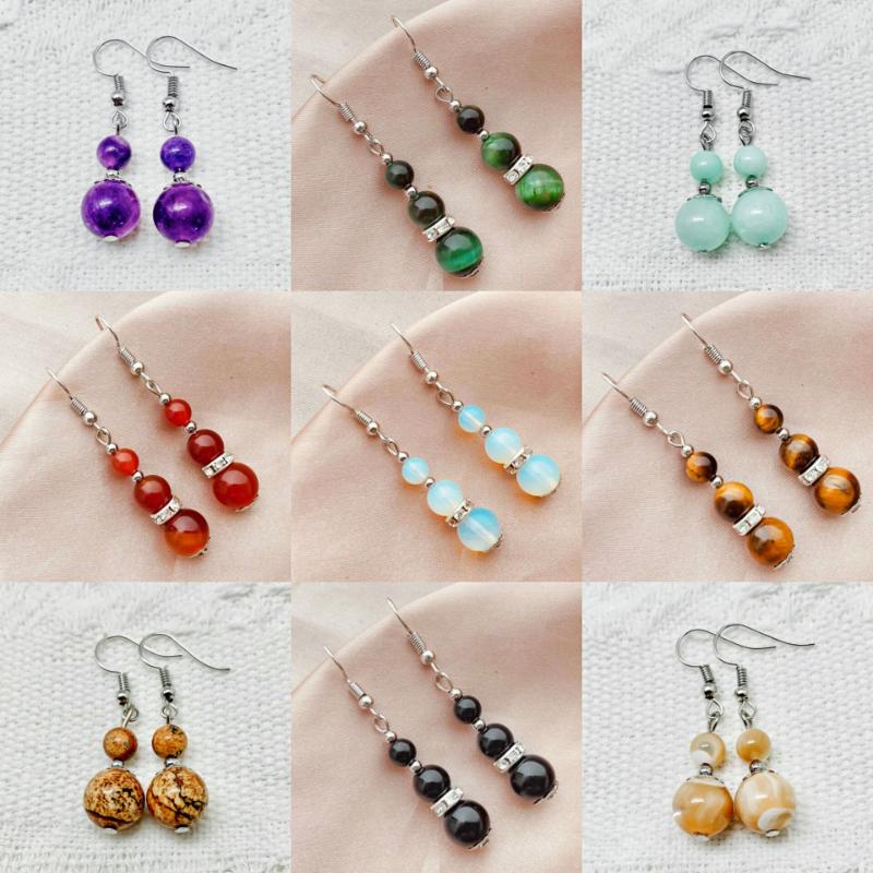 

Dangle & Chandelier Natural Stone Earrings For Women Fashion Multicolor Beaded Drop Earings Trendy Handmade Jewelry WholesaleDangle