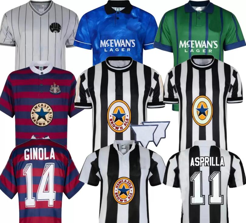 

Newcastle Retro soccer jersey 1984 1986 1988 1994 1995 96 97 98 99 2005 2006 Magpies BATTY ASPRILLA BARNES SHEARER Bellamy OWEN UNITED football wear