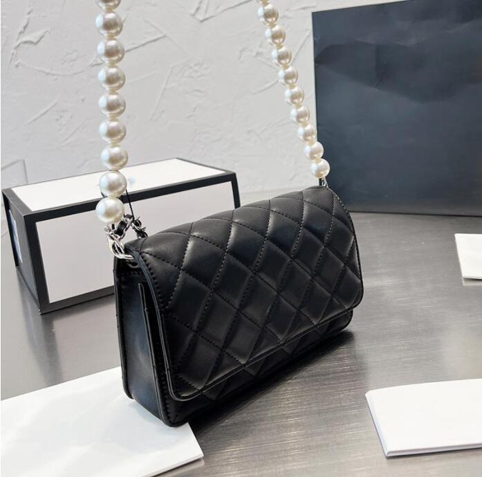 

TZ Classic Mini Flap Lambskin Quilted Pearl Chain Bags With Silver Metal Crossbody BAG Shoulder Handbags Luxury Designer Outdoor Sacoche bag 20CM, Shipping