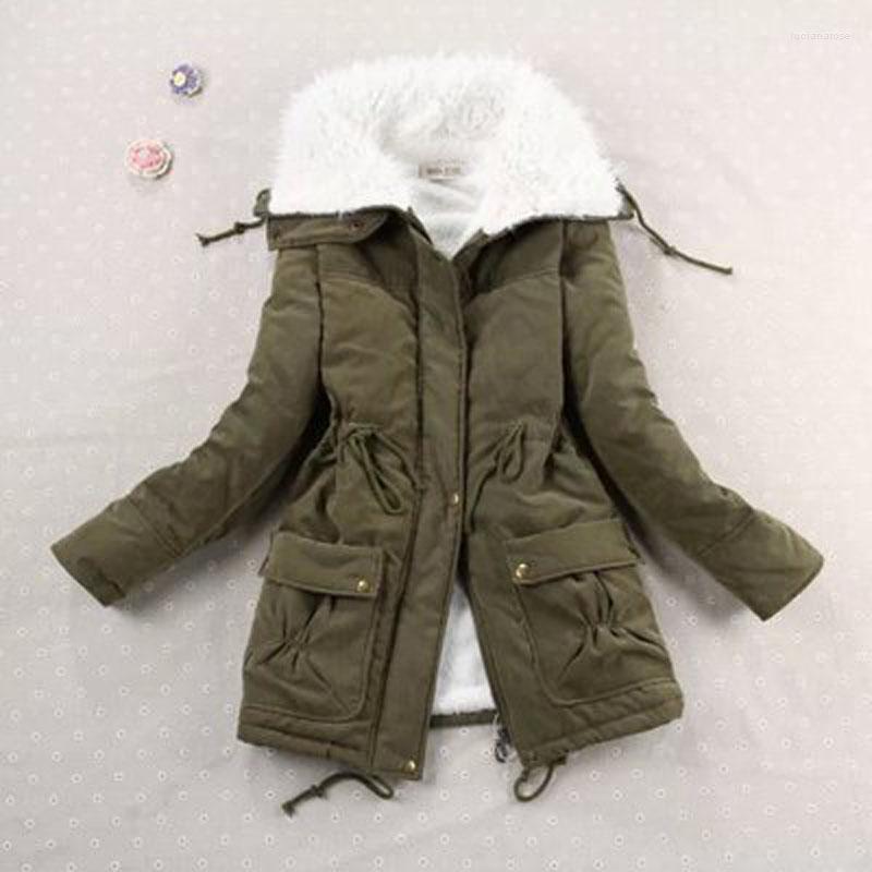 

Fashion 2022 Winter Jacket Women 9 Colors Hooded Cotton-Padded Down Coat Long Female Slim Warm Outwear Luci22, Khaki
