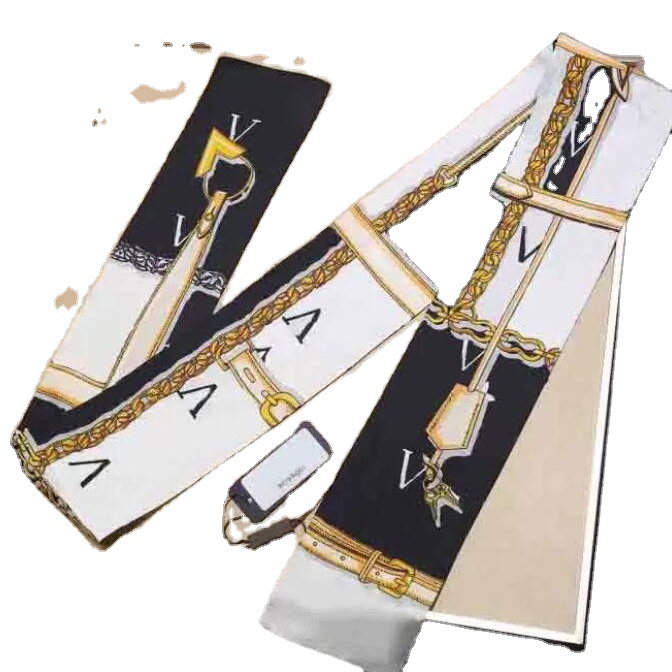 

22SS 15style 120*9cm Fashion Brand Design Letters Bowknot Bag Scraf Scarves High Quality Accessories Silk Handle Wraps Wallet Purse Handbag Shoulder Tote Luggage