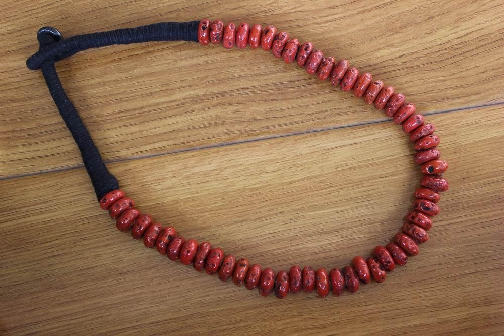 

Chains Ethnic Tibetan Jewelry 13mm Red Coral Beads Women Beaded NecklaceChains