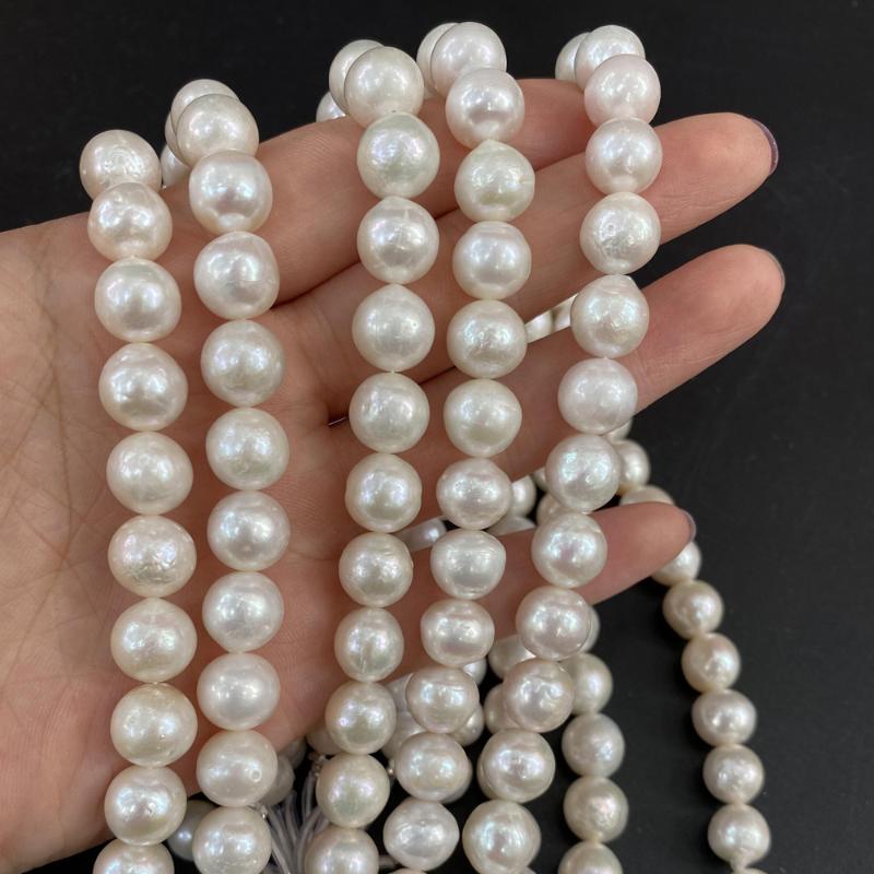 

Other Natural Freshwater Pearl Beads Round Baroque Pearls 10-12mm 14'' For DIY Women Elegant Necklace Bracelet Earrings Jewelry Maki