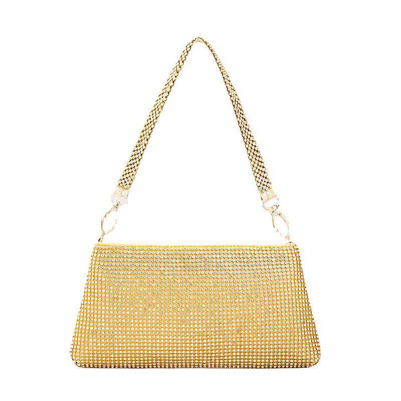 

Evening Bags Luxury Designer Handbags 2022 Women Party Shoulder Female Shopper Purses Fashion Shiny Rhinestones Chain Square BagsEvening, Black