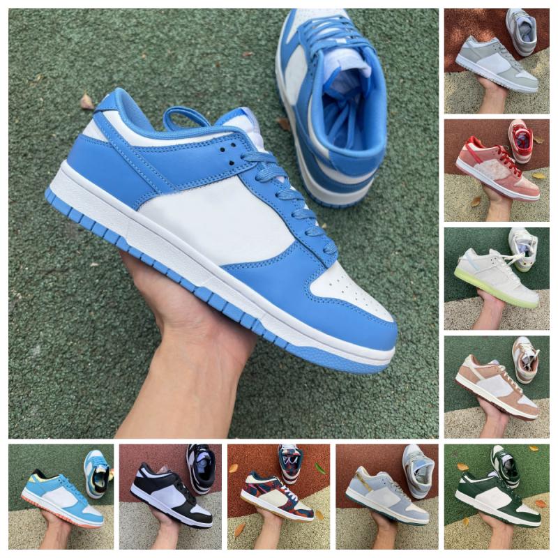 

UNC Dunks Casual Shoes Mens SB DunkEs Low White Black Panda Grey Fog Archeo Pink Harvest Moon Syracuse Kentucky Michigan University Red StrangeLove Shadow Sneakers, Bubble package bag