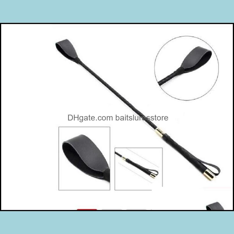 

Whips Crops Equestrian Cam Hiking Sports Outdoors 60M Black Slim Leather Riding Crop Horse Whip Pony Spanking Knout Lightweight Drop Deliv