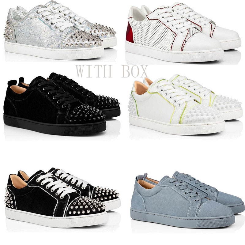 

Luxurys designer red shoes low-cut leather thick soled men's and women's retro flat casual shoes fashion spikes party sneakers with box, Style3