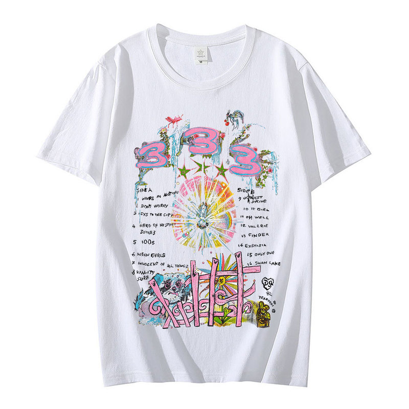 

Swedish Rapper Bladee 333 T Shirts Summer Graphic T-shirt Men Casual Short Sleeve Music Album Print Tee Shirt Hip Hop Streetwear 220712, Red