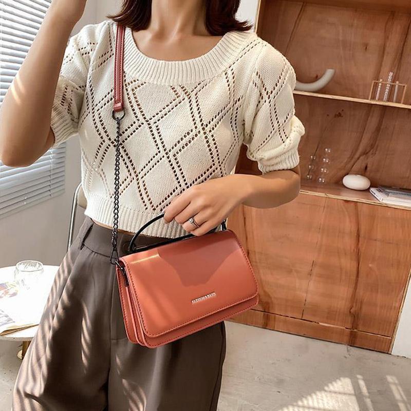 

Evening Bags Shoulder Handbags Purse Crossbody Bag For Women Fashion All-match Chain 2022 Simple PU Leather Solid Color, Black
