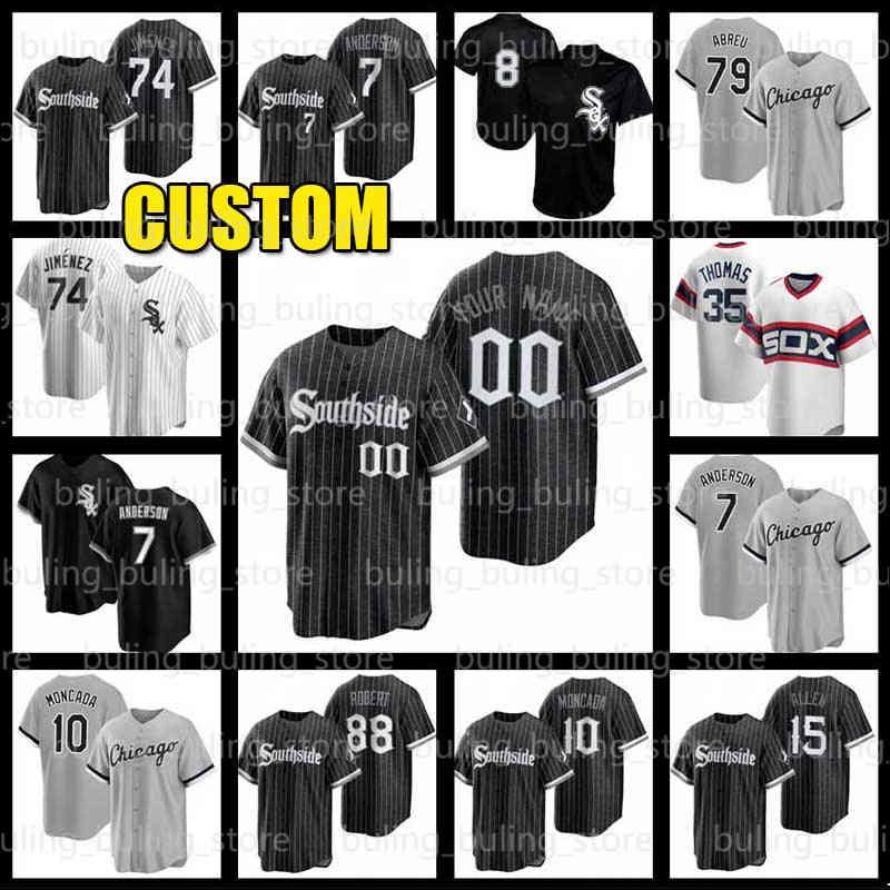 

White Sox Southside 2021 City Connect Jersey Tim Anderson Luis Robert Yoan Moncada Yermin Mercedes Jose Abreu Yasmani Grandal Lamb Lynn Hend, 2021 new custom cool base(baiwa)