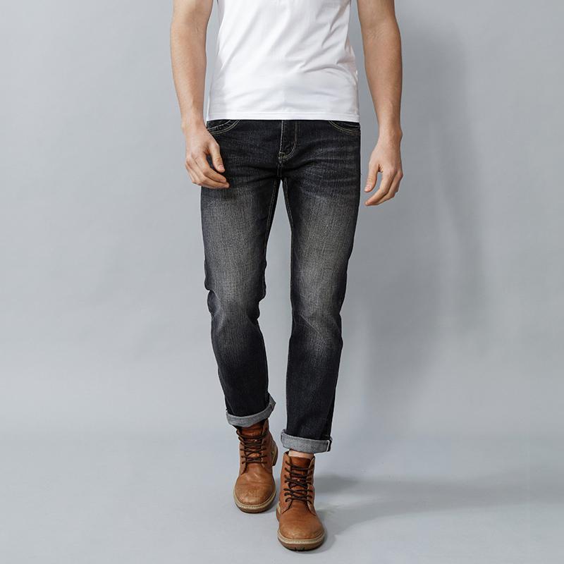 

Men's Jeans European Vintage Fashion Men High Quality Retro Black Gray Slim Fit Casual Selvedge Designer Redline Denim PantsMen's, Vintage black gray