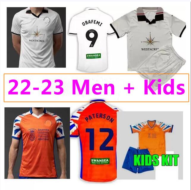 

22 23 Swansea Soccer Jersey City 2022 2023 Camisetas de Futbol Uniforms Ntcham Whittaker Obafemi Paterson Piroe Whittaker Men Adult Kids Kit Football Shirts