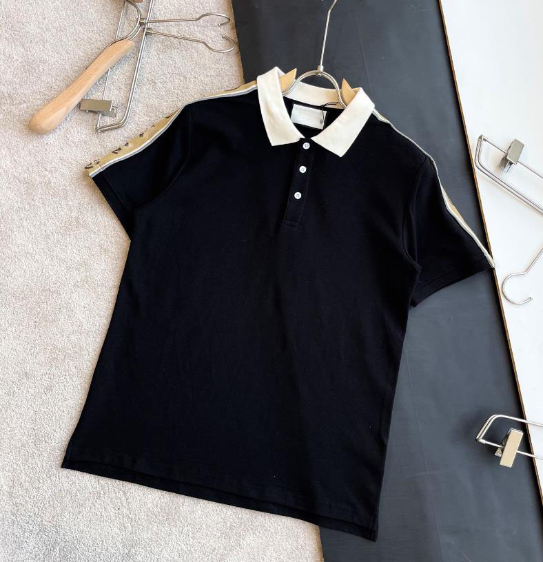 

New Fashion Mens High Quality T Shirt Womens Cool Pattern polos Print Short Sleeve Couples Round Neck Tees, Black