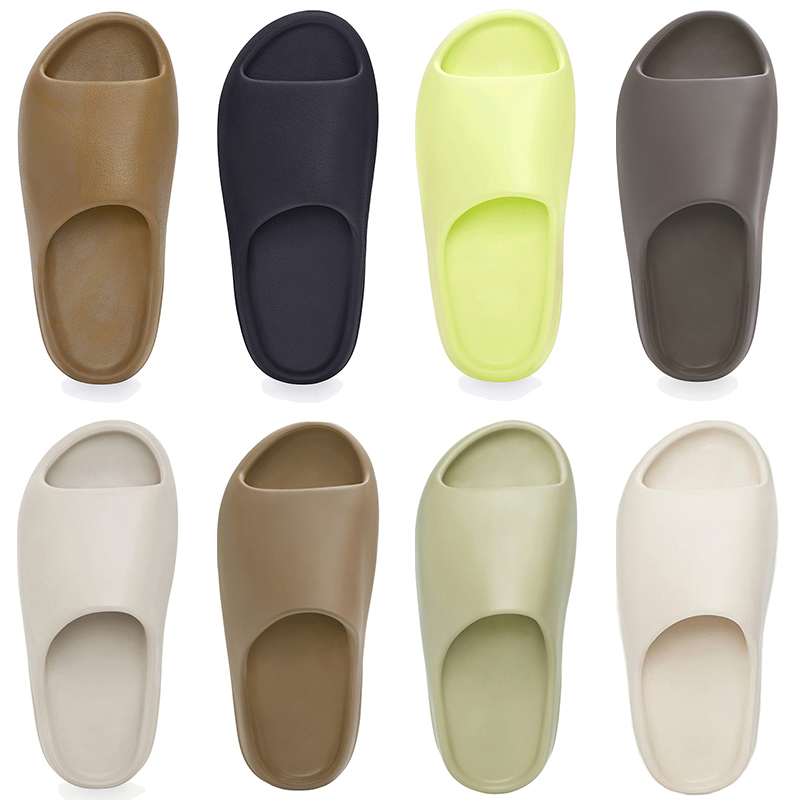 

with box sandals designers slipper slide Sand White Black Moon Gray Bone Core Resin Earth Brown Glow Green outdoor slippers, # 3