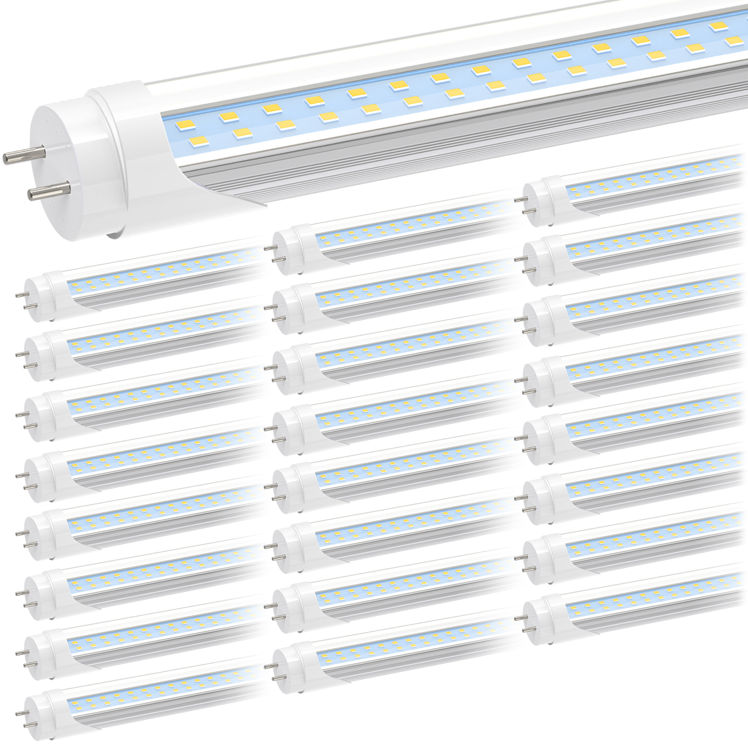 

US STOCK T8 LED Bulbs 4 Foot 28W 6000K Cool White Tube Lights 4FT Fluorescent Light Bulb Replacement Ballast Bypass Double Ended Power