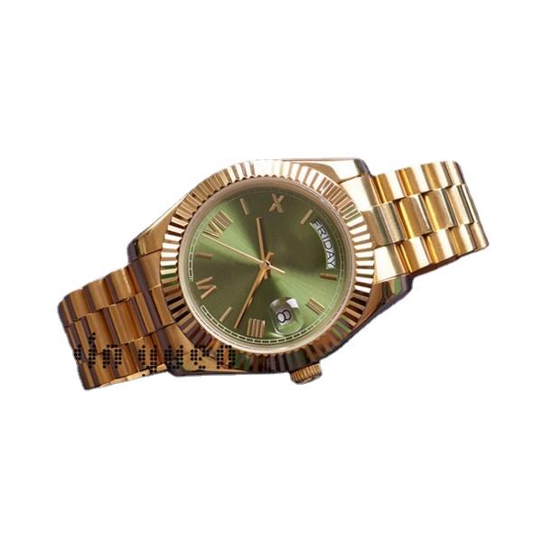 

Wristwatches Mens Mechanical Watch Automatic Daydate Rose Gold Black GreenWristwatches