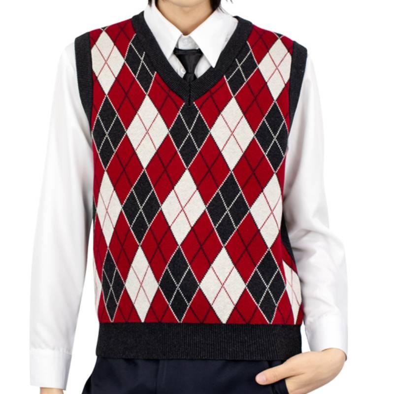 

Men' Sweaters Argyle Plaid Pullover V Neck Sweater Vest Knit Spring Fall Winter Women Men Fashion Casual Knitted Sleeveless TopMen