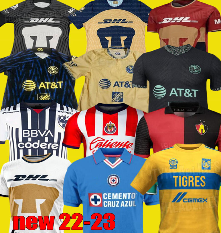 

liga mx 22 23 Club America Chivas home Soccer Jerseys leon UNAM PUM 2022 2023 Pre Match Cruz Azul NAUL Tigres Camisas de Futebol Atlas special Monterrey Football Shirt, 22/23 leon home