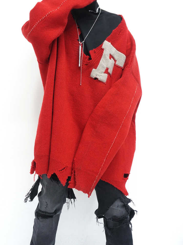 

Men's Sweaters [Spot]Raf16fw Sims archive show high street oversize loose red sweater