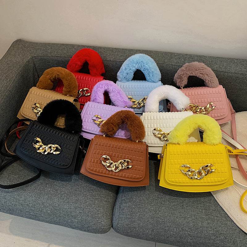 

Luxury Designer Women PU Leather Crossbody Bag Yellow White Blue Shoulder Bags Brand Fur Pink Handbags Lady Flap Bags fashionbag250, 24cm-16cm-8cm
