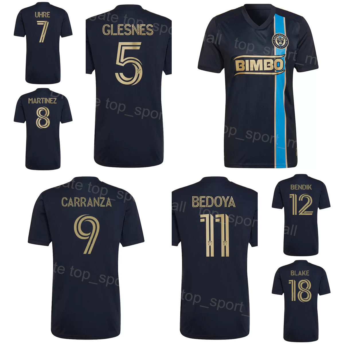 

22/23 MLS Soccer Philadelphia Union Jerseys 6 GAZDAG 9 CARRANZA 11 BEDOYA 19 BURKE 7 UHRE 27 WAGNER 5 GLESNES 3 ELLIOTT 18 BLAKE 8 MARTINEZ Football Shirt Kits Uniform, Black