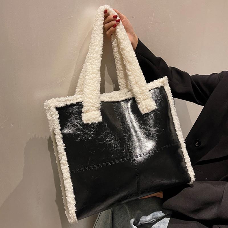 

Evening Bags Lambswool Shoulder Tote For Women 2022 PU Leather Women's Designer Trend Large Capacity Handbag Female Travel Armpit BagEve, Special